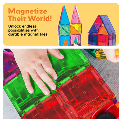 PicassoTiles PT100 Magnetische Bausteine Set, 100-teilig, ab 3 Jahren