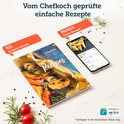 COSORI Heissluftfritteuse CP158-AF – Testsieger Airfryer Rot