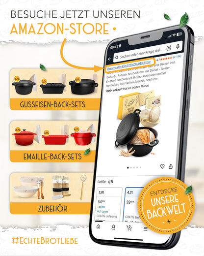 KRUSTENZAUBER Gusseisen Schmortopf Bräter Dutch Oven - 26cm