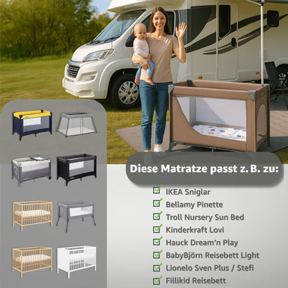 Totsy Baby Klappmatratze 60x120 cm, faltbare Babymatratze Afrika
