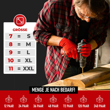 MK-Glove Abriebfeste Arbeitshandschuhe Latex Grösse 10 (240 Paar)