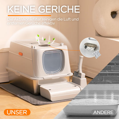 Citylife Edelstahl Metallkatzentoilette geschlossen - XXL