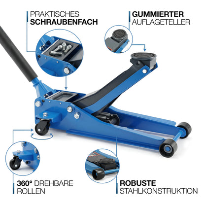 STIX Hydraulischer Rangierwagenheber 3T, extra flach 75 mm, Quicklift