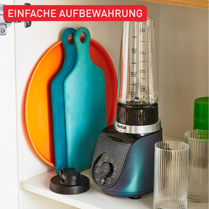 Tefal Blend Up Mini-Mixer BL19H4F0 mit 2 On-the-Go-Flaschen, Blau