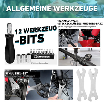 DURATECH Fahrradreparaturset 31-teilig mit Werkzeugkoffer