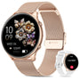 Miecgth S51 Smartwatch Damen in Rosa Gold mit rundem 1,39-Zoll-Touchscreen und Metallarmband