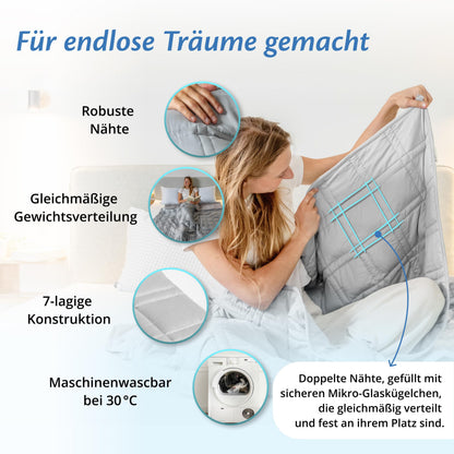 Ella Gewichtsdecke 135x200 cm 7 kg, Therapiedecke aus Baumwolle