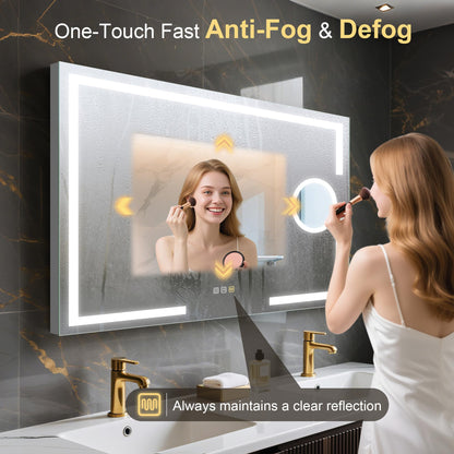 STARLEAD LED Badspiegel 120x70cm - Dimmbar, Vergrösserung, Entfoggen