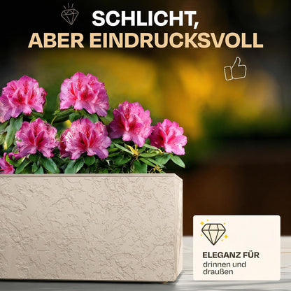 Ondis24 Pflanzkübel Vulkano 2er-Set, 50 L, Wasserspeicher, Leinen