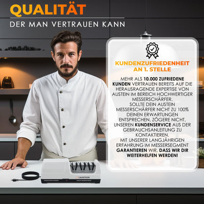 AUSTEIN® TG2202 Elektrischer Diamant Messerschärfer 3 Phasen 20°