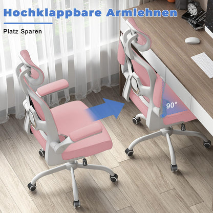 naspaluro Ergonomischer Bürostuhl Schreibtischstuhl – Rosa
