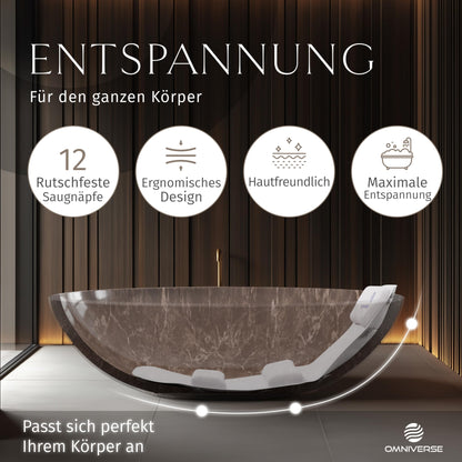 Omniverse Badewannenkissen Ganzkörper Badewannenmatte 125x40cm – Weiss