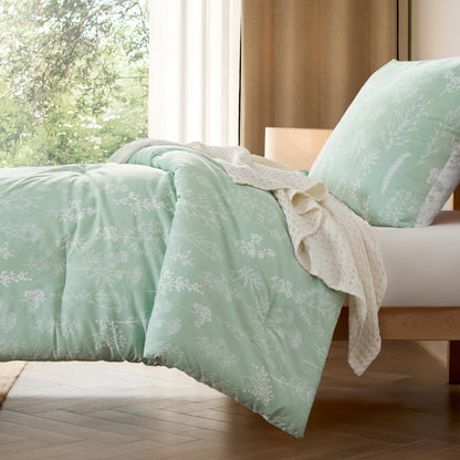 BEDSURE Bettdecke-Set 135x200 cm mit Kissenbezug 80x80 cm, Mintgrün