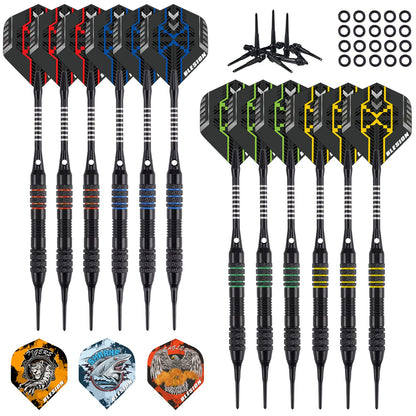 SwissDart Elektronische Dartscheibe E-Dartboard – Set 12 Pfeile