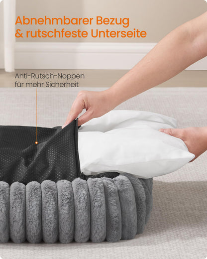 Feandrea Hundebett, waschbar, 106 x 75 x 20 cm, taubengrau