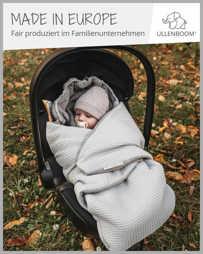 ULLENBOOM Einschlagdecke Babyschale & Kindersitz – Grau