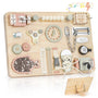 Joyreal Montessori Busy Board - Motorikbrett aus Holz für Kleinkinder