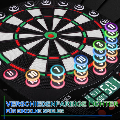 WIN.MAX Elektronische Dartscheibe Profi Set, 34 Spiele, 354 Varianten