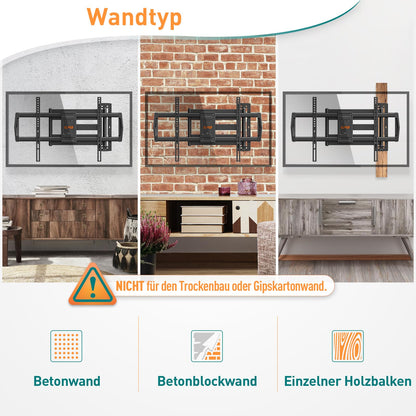 ELIVED EV3038 Vollbewegliche TV-Wandhalterung Langarm 42-75 Zoll