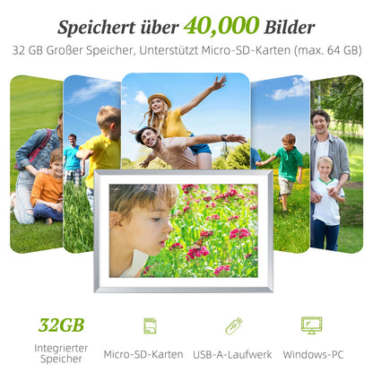 SmartFrame 10.1 Zoll WLAN Digitaler Bilderrahmen - Silber