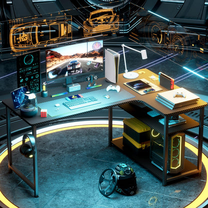 COMHOMA Gaming Tisch L-Form 120x80cm – Steckdose & USB