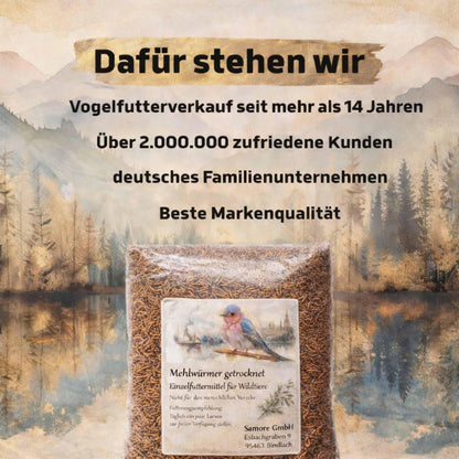 Samore Mehlwürmer getrocknet 5 kg, Futter für Vögel, Fische, Nager