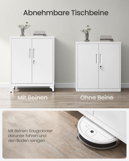 SONGMICS OMC013W01 abschliessbarer Aktenschrank - mattweiss