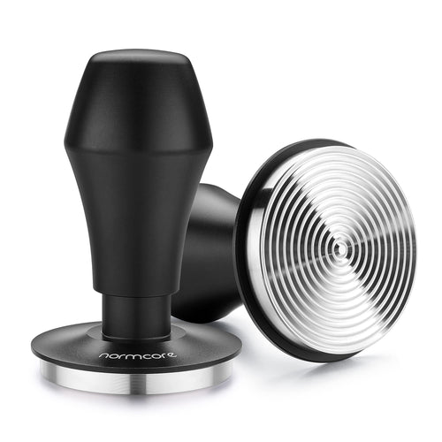 Normcore Kaffee Tamper 53,3 mm mit Ripple-Basis, druckregulierend, Aluminiumgriff und Basis aus Edelstahl 304