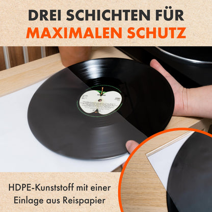 SPINCARE LP Innenhüllen 12 Zoll, antistatisch, Reispapier, 100 Stück