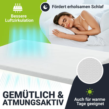 Juskys Matratzentopper 140x200 cm 7-Zonen Memoryschaum H2/H3