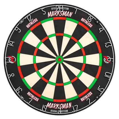 Ruthless Marksman Dartscheibe aus Sisal für Steeldarts, DB072, runde Sisalscheibe mit ultradünnem Draht
