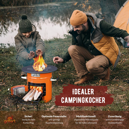 grillart Raketenofen Powertrain Outdoor Camping Ofen - Orange