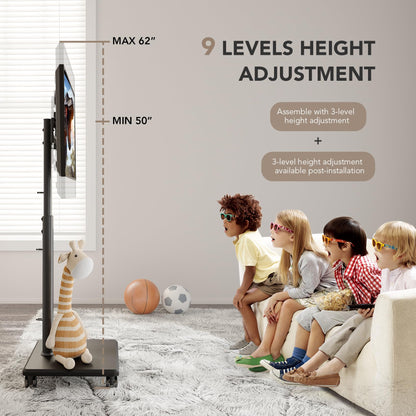 Universal Rollbarer Boden-TV-Ständer - 27-65 Zoll TVs