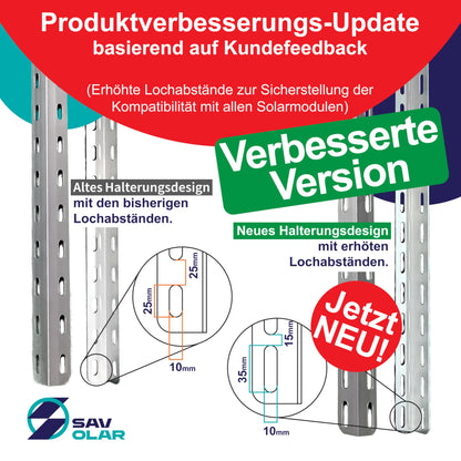 SAVOLAR Solarmodul Wandhalterung 2 Stück – Aluminium verstellbar