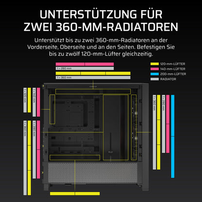 CORSAIR Frame 4000D RS ARGB Mid-Tower ATX PC-Gehäuse - Schwarz
