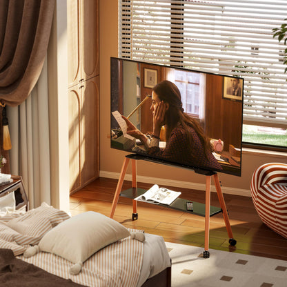 ECOTINY Easel Beweglicher TV Ständer Rollen 49-75 Zoll (bis 40kg)