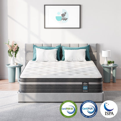 TeQsli Taschenfederkernmatratze 140x200 cm H3 mit Gel-Memory-Schaum