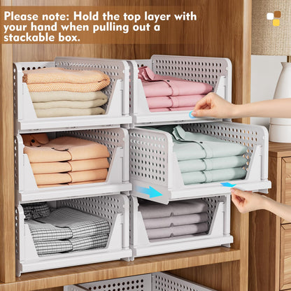 SNSLXH Schrank Organizer 8er Set, stapelbar & faltbar, weiss