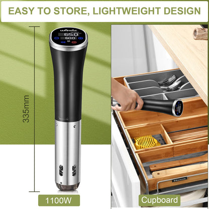 Wancle Sous Vide Garer Stick 1100W – Präzisionszirkulator IPX7
