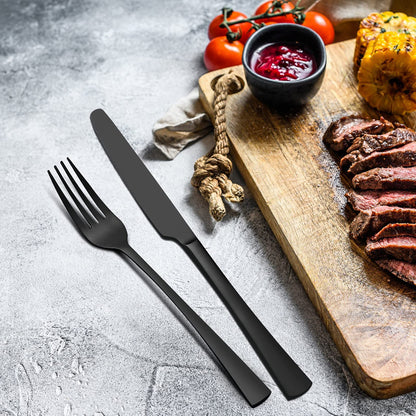 Bestdin Essbesteck 60tlg. für 12 Pers. Edelstahl – Schwarz Matt