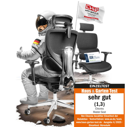 CLOUVOU MasterSeat Ergonomischer Bürostuhl Drehstuhl – 150 kg