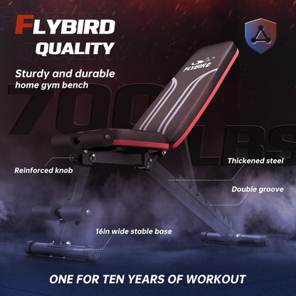 FLYBIRD Multifunktionale Hantelbank – Klappbar & Verstellbar