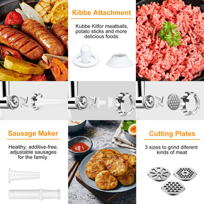 SINZUX Elektrischer Fleischwolf 2800 W mit Wurst- und Kibbeh-Set