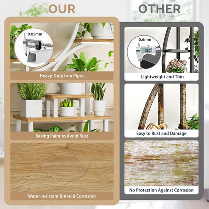 BACEKOLL Pflanzenständer mit Wachstumslicht 8 Ebenen Schwarz