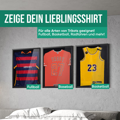 Avalo Objektrahmen 3D Box Fussballtrikot 60x80 cm Schwarz