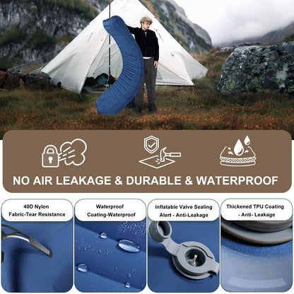 Origem Isomatte aufblasbar, 14 cm Camping-Schlafmatte mit Fusspumpe