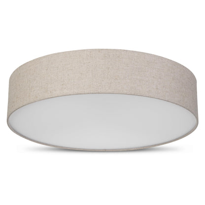 REV LED Deckenleuchte rund 50 cm, Stoffschirm Taupe, 6x E27