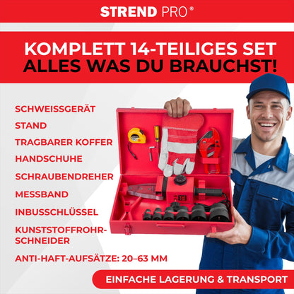 STREND PRO Muffenschweissgerät 1500W für Kunststoffrohre Ø20-63mm