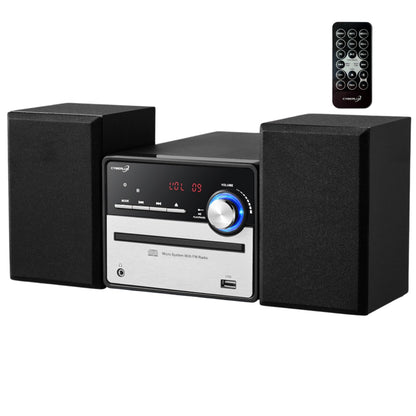 Cyberlux Mini HiFi Stereoanlage mit CD/MP3, USB und FM Radio, LED-Display und zwei Lautsprecherboxen