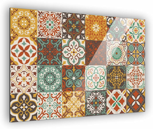 Küchenrückwand Fliesenmuster #3 Spritzschutz Aluverbund - 100x70cm: Rechteckige Aluverbundplatte im Fliesenmuster als Spritzschutz.